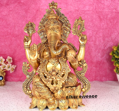 Buy Brass Ganesha Statue | Handcrafted Lord Ganesha Idol Nikuressence