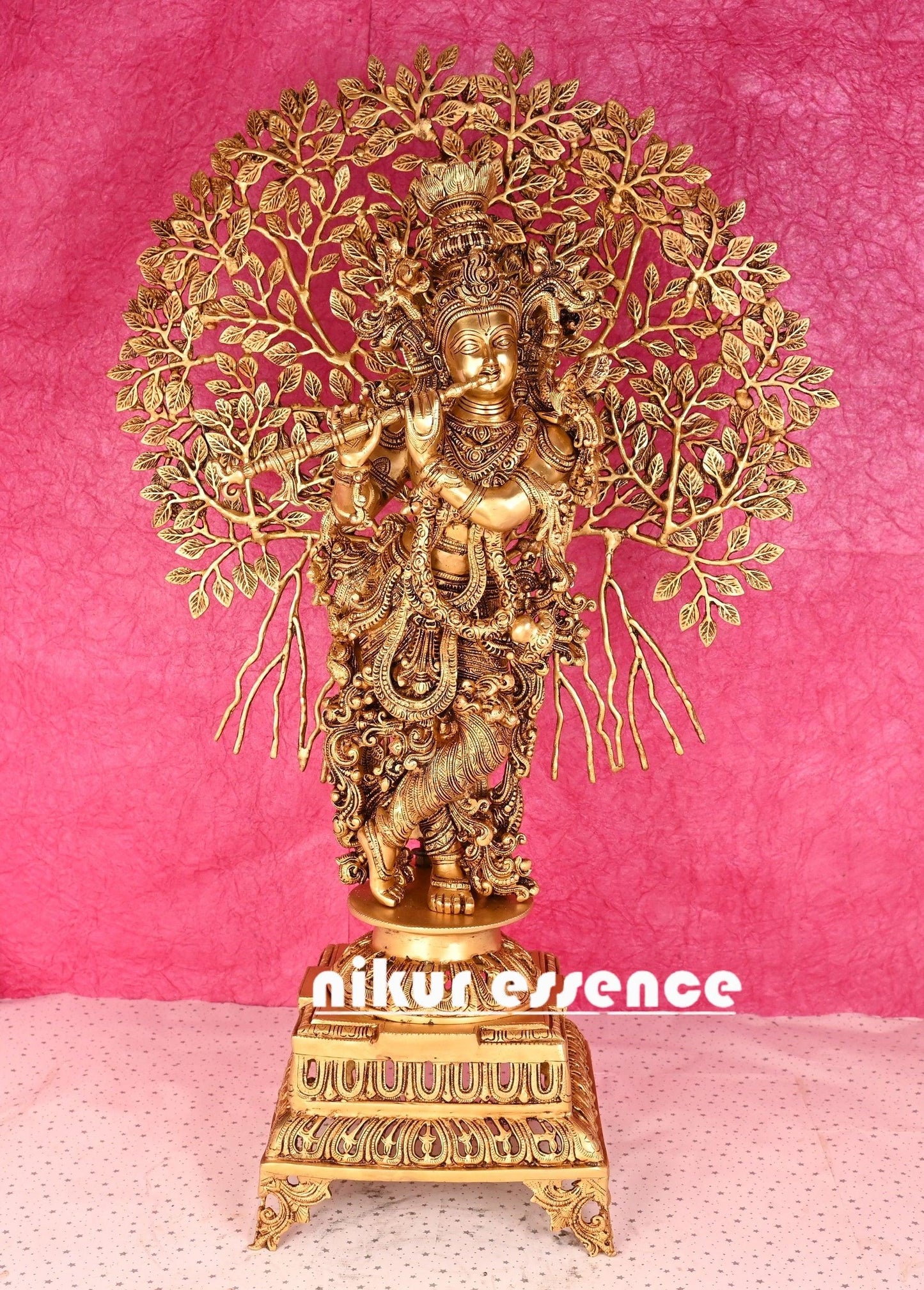 Online buy Krishna with Tree | Buy krishna with tree | Brass krishna with tree -Nikur essence Nikuressence