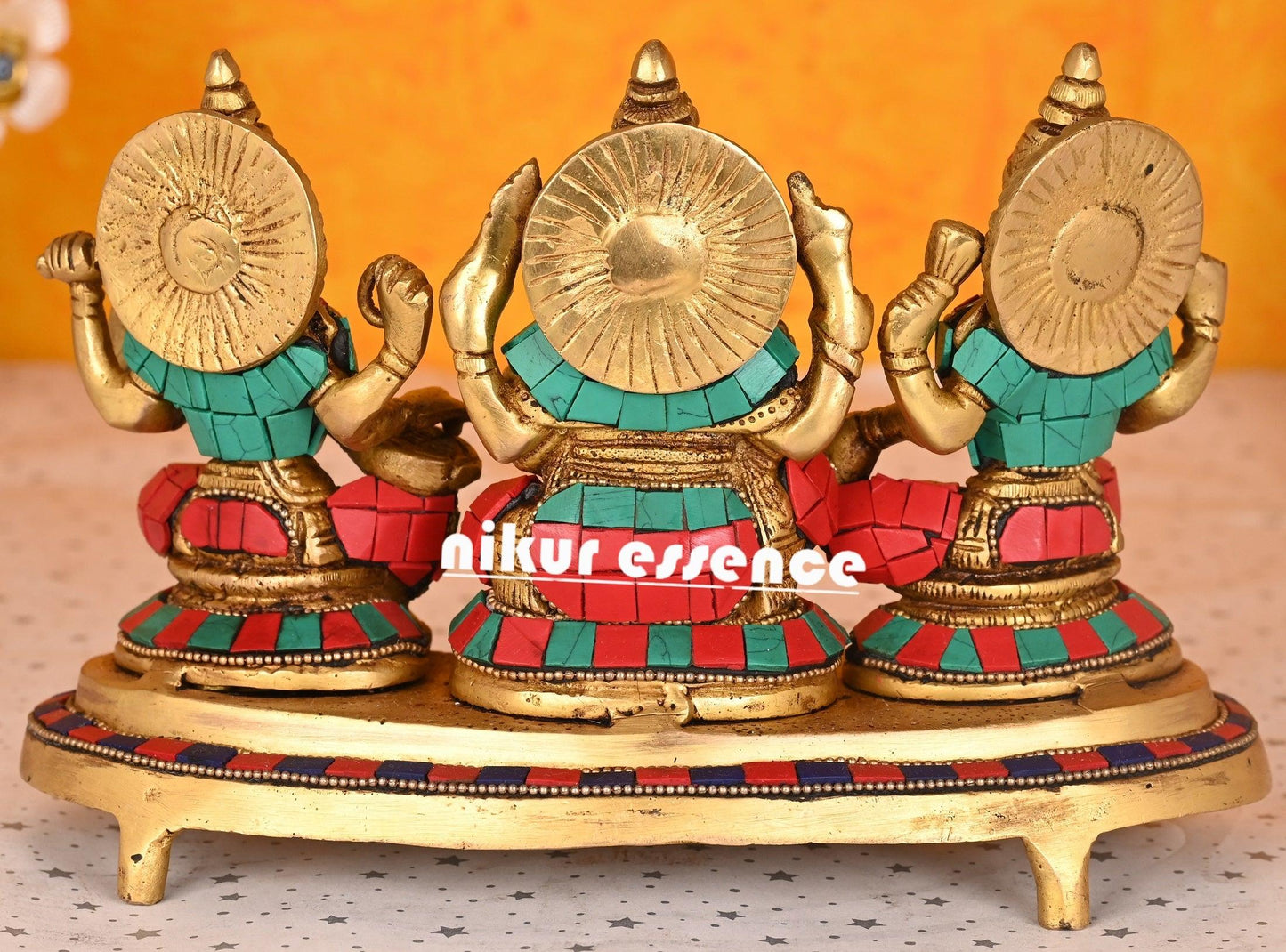 Buy Laxmi Ganesha Saraswati | United with beautiful stone work Nikuressence