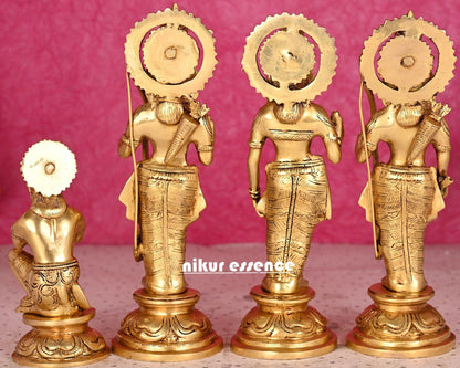 Brass Ram Darbar Statue - Rama with Laxman, Sita, and Hanuman Figurine Nikuressence