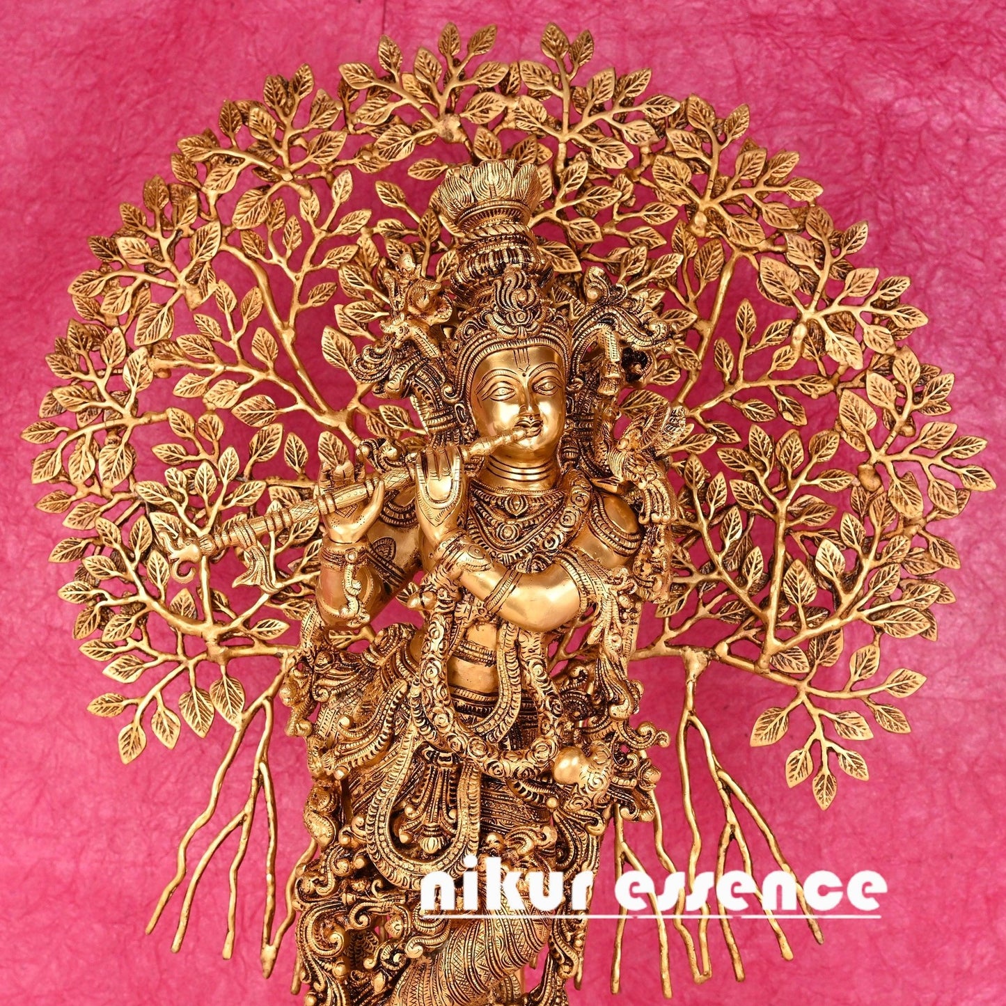 Online buy Krishna with Tree | Buy krishna with tree | Brass krishna with tree -Nikur essence Nikuressence