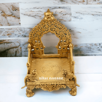 Buy Bhagwan Palki Chowki in brass, 8 Inches Handcrafted Hindu Deity Processional Seat Nikuressence
