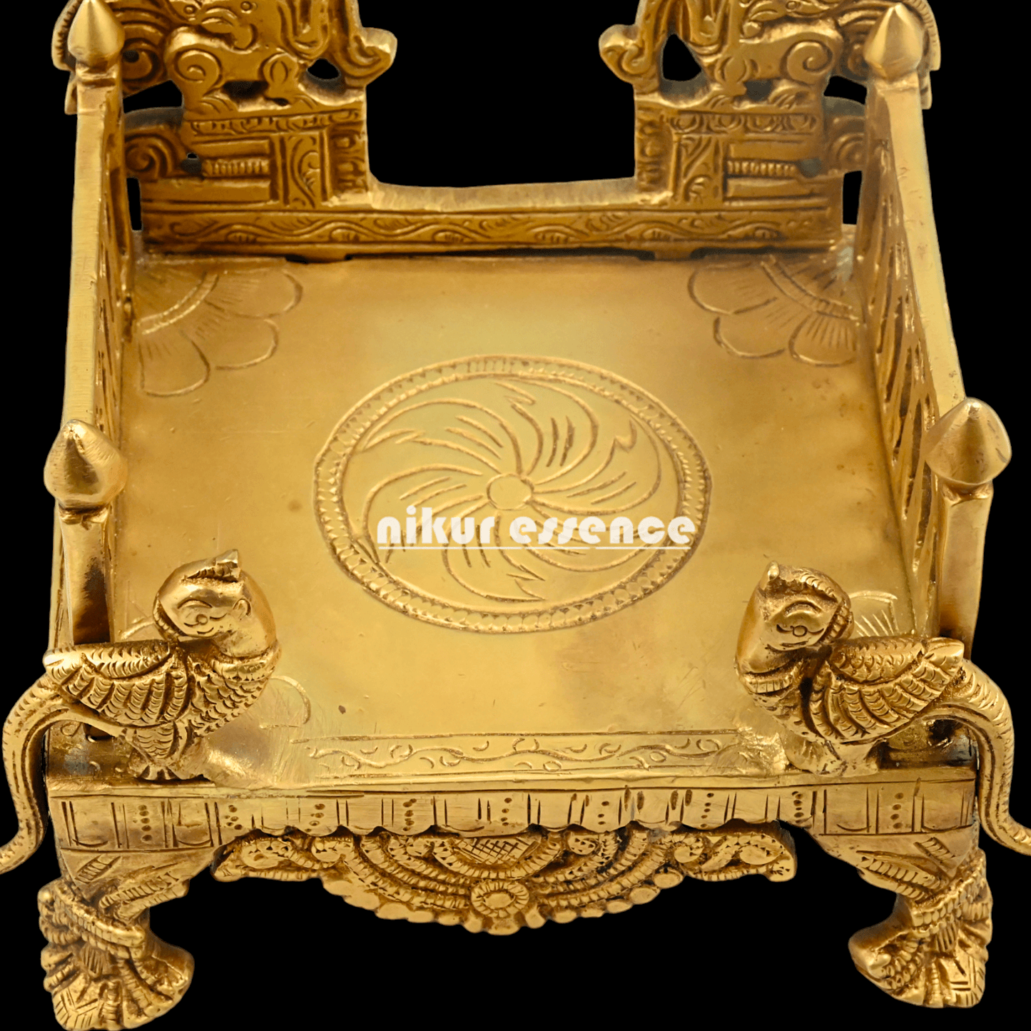 Buy Bhagwan Palki Chowki in brass, 8 Inches Handcrafted Hindu Deity Processional Seat Nikuressence