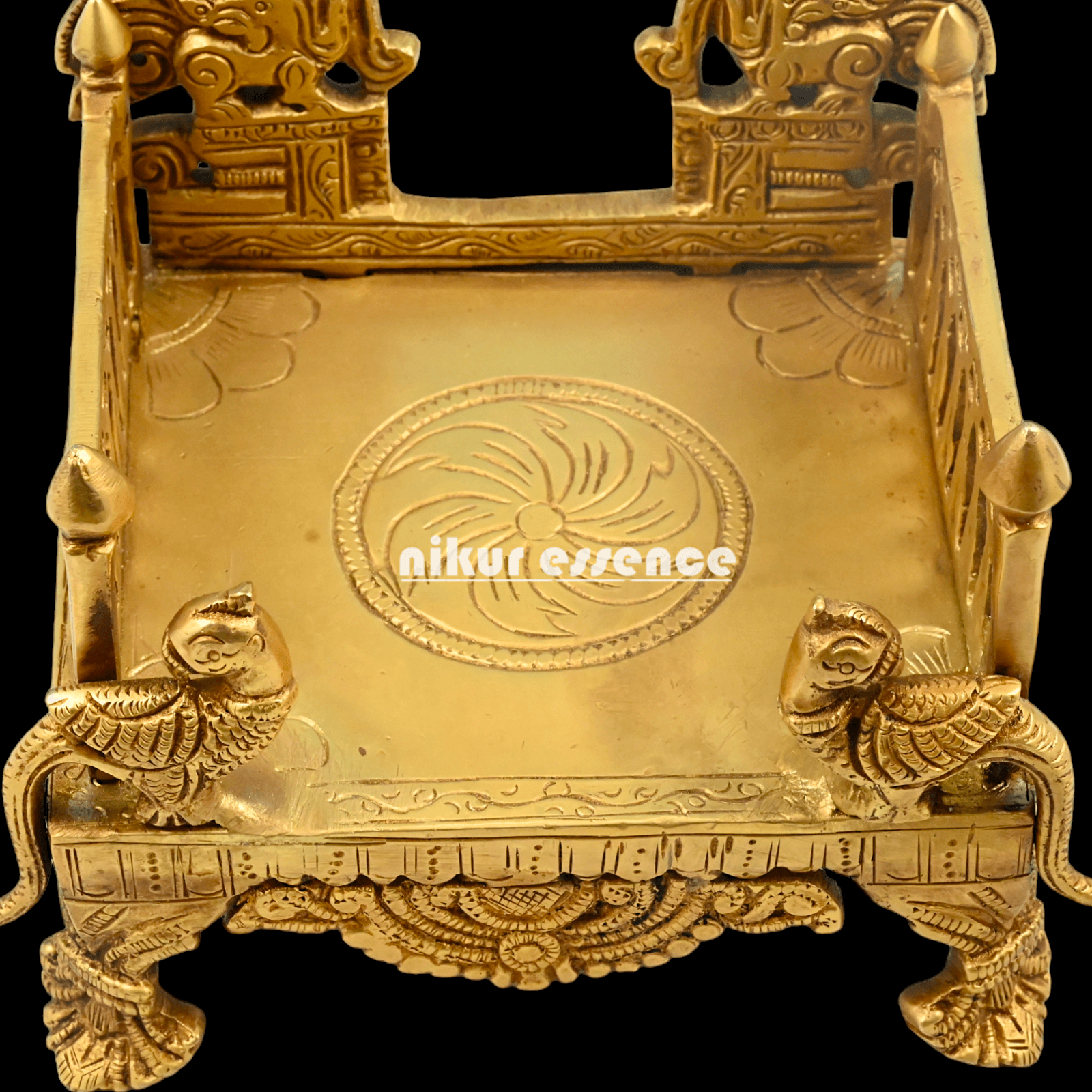 Buy Bhagwan Palki Chowki in brass, 8 Inches Handcrafted Hindu Deity Processional Seat Nikuressence