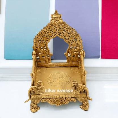 Buy Bhagwan Palki Chowki in brass, 8 Inches Handcrafted Hindu Deity Processional Seat Nikuressence