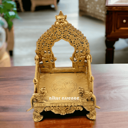 Buy Bhagwan Palki Chowki in brass, 8 Inches Handcrafted Hindu Deity Processional Seat Nikuressence
