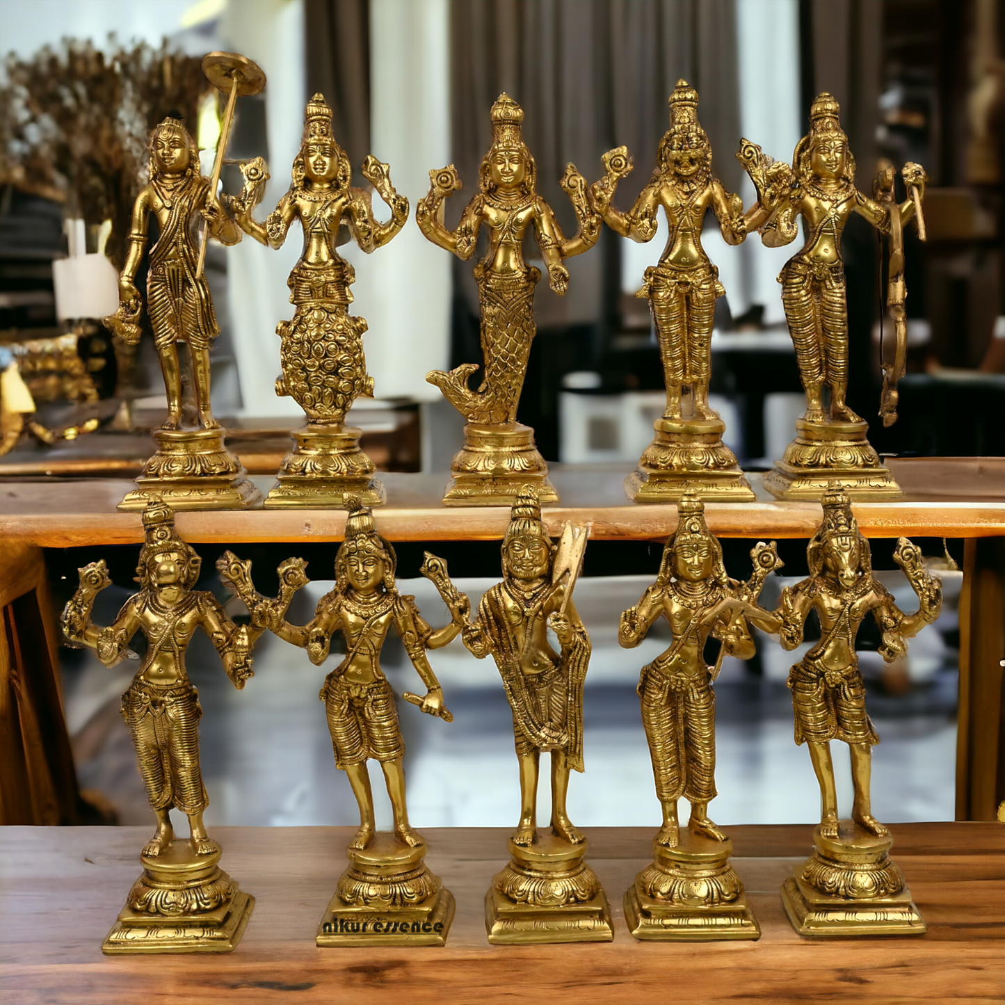 Big size Brass Vishnu Dashavatar idols set Nikuressence