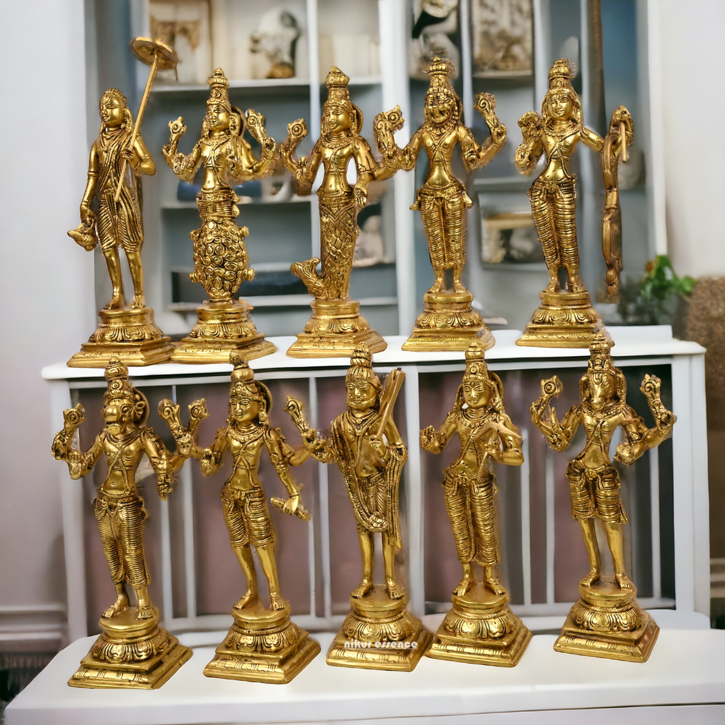 Big size Brass Vishnu Dashavatar idols set Nikuressence