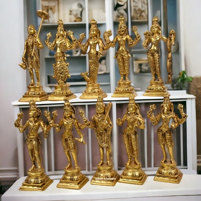 Big size Brass Vishnu Dashavatar idols set Nikuressence