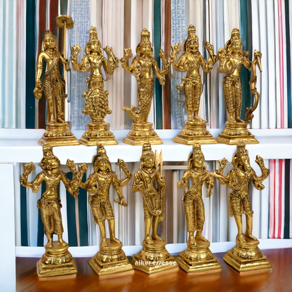 Big size Brass Vishnu Dashavatar idols set Nikuressence