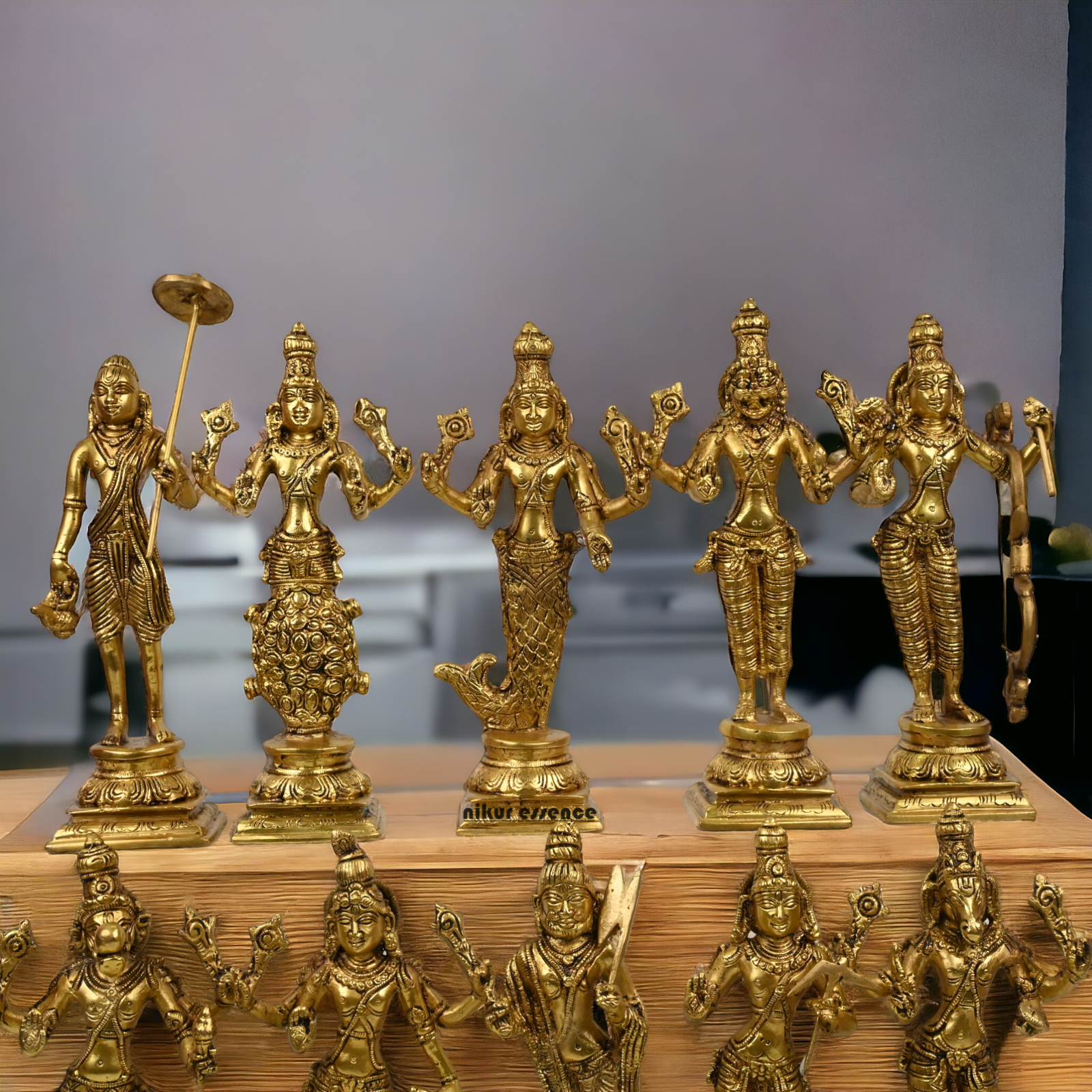 Big size Brass Vishnu Dashavatar idols set Nikuressence