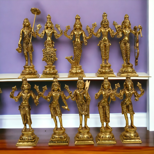 Big size Brass Vishnu Dashavatar idols set Nikuressence