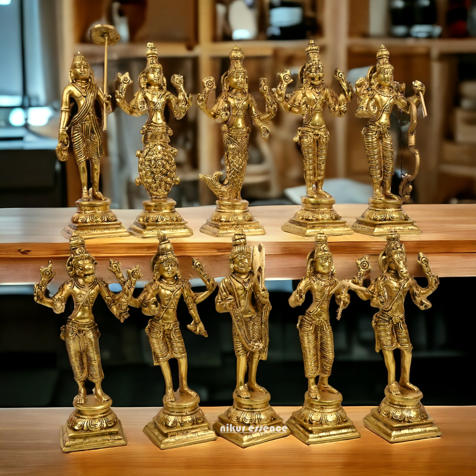 Big size Brass Vishnu Dashavatar idols set Nikuressence