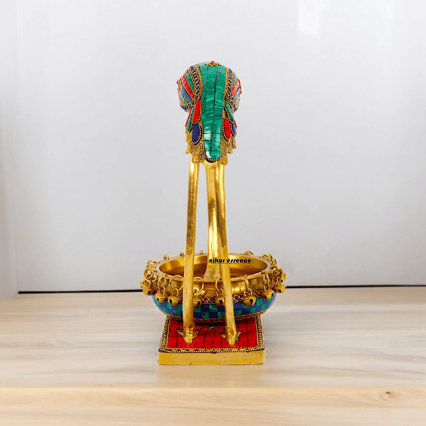 Buy solid brass 30 cm Flamingo Urli Elegant Decorative Water Bowl for Traditional and Modern Home Nikuressence