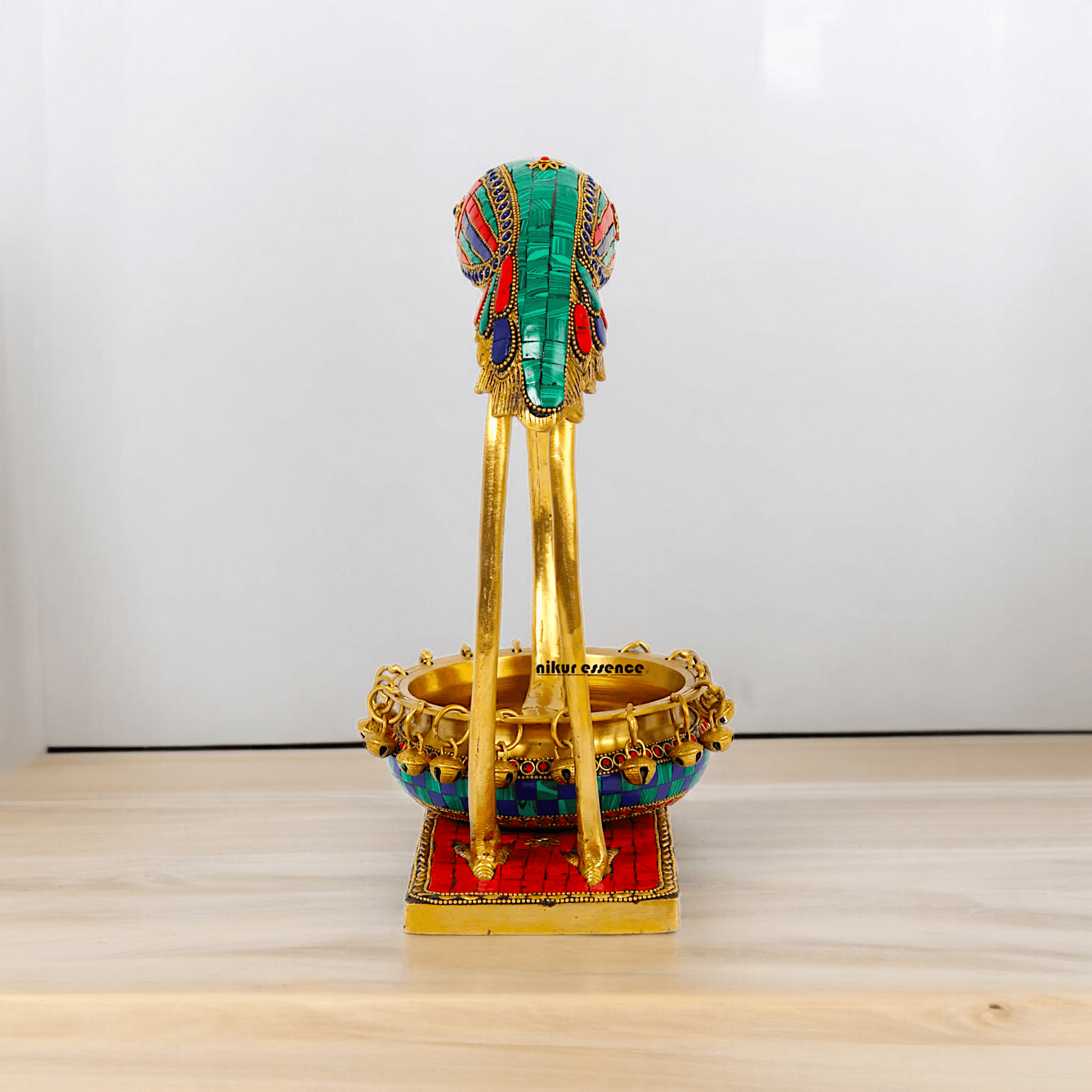 Buy solid brass 30 cm Flamingo Urli Elegant Decorative Water Bowl for Traditional and Modern Home Nikuressence