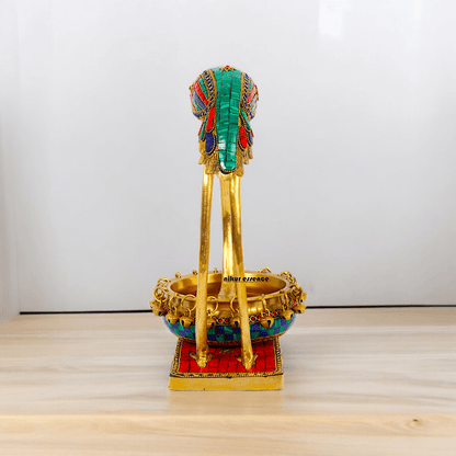 Buy solid brass 30 cm Flamingo Urli Elegant Decorative Water Bowl for Traditional and Modern Home Nikuressence