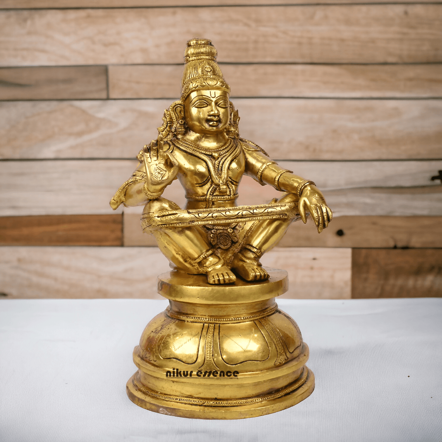 Pure Brass Ayyappa Statue by Nikur Essence - 38 cm Nikuressence
