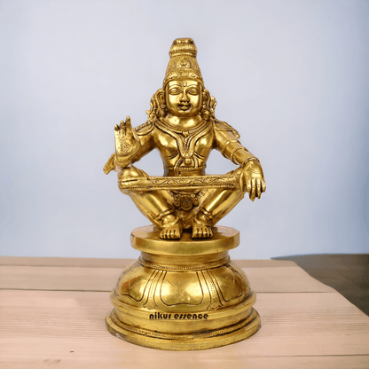 Pure Brass Ayyappa Statue by Nikur Essence - 38 cm Nikuressence