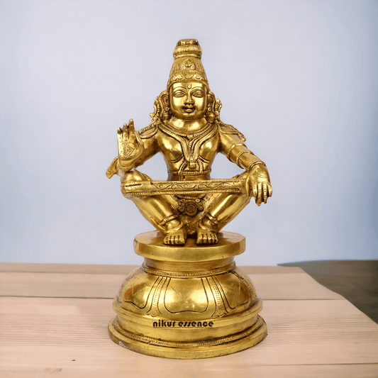 Pure Brass Ayyappa Statue by Nikur Essence - 38 cm Nikuressence