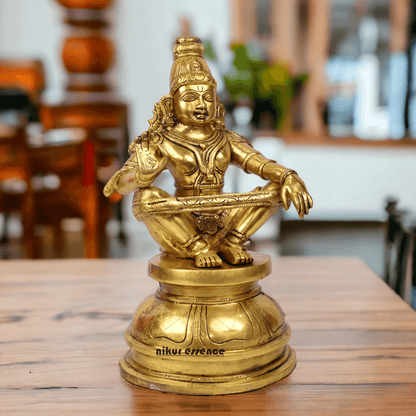 Pure Brass Ayyappa Statue by Nikur Essence - 38 cm Nikuressence