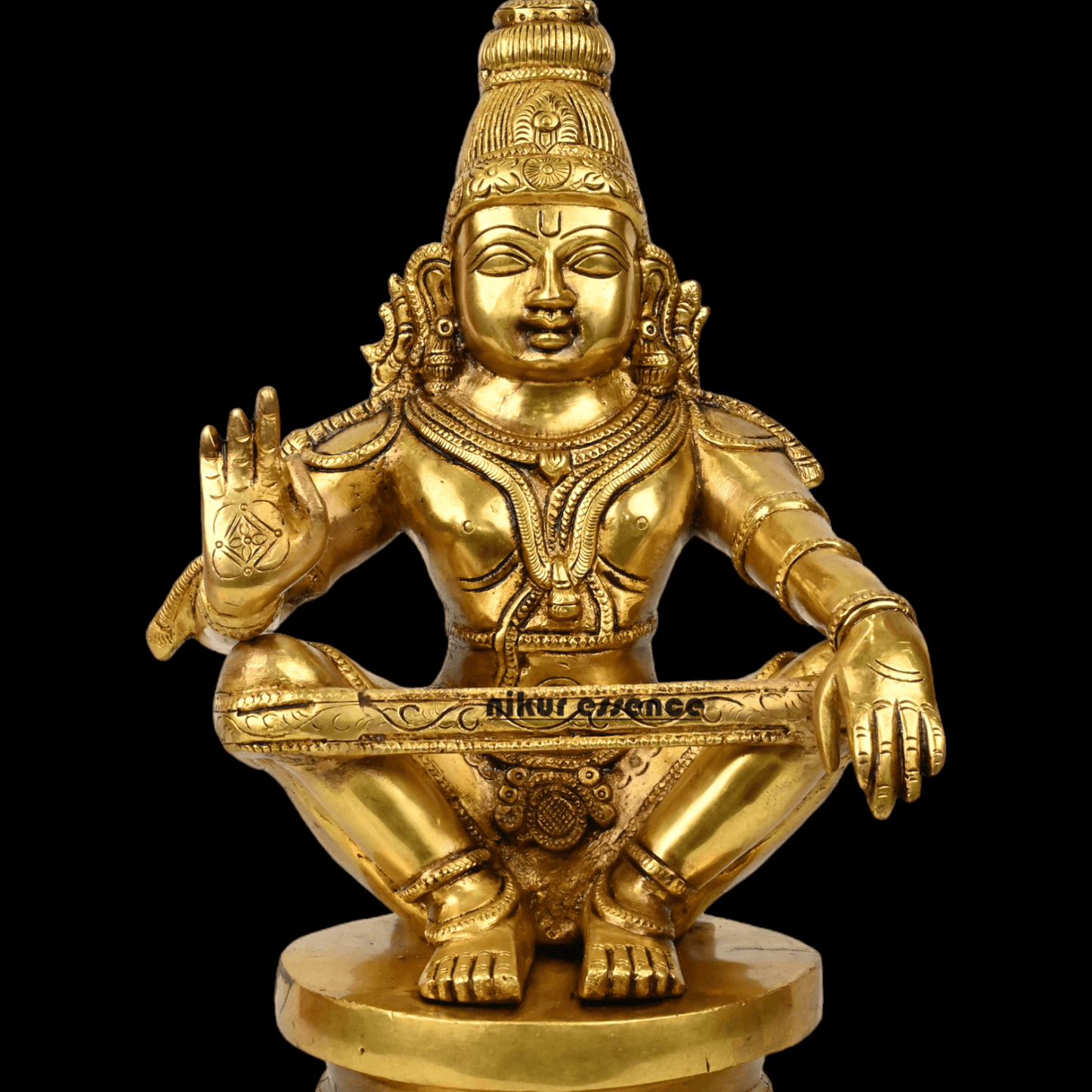 Pure Brass Ayyappa Statue by Nikur Essence - 38 cm Nikuressence
