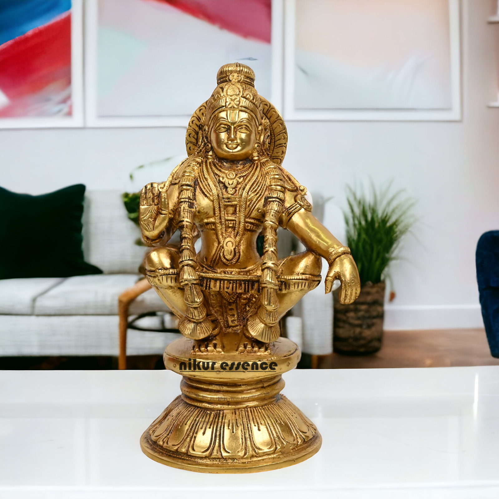 Pure Brass Ayyappan by Nikur Essence - 21.5 cm height Nikuressence