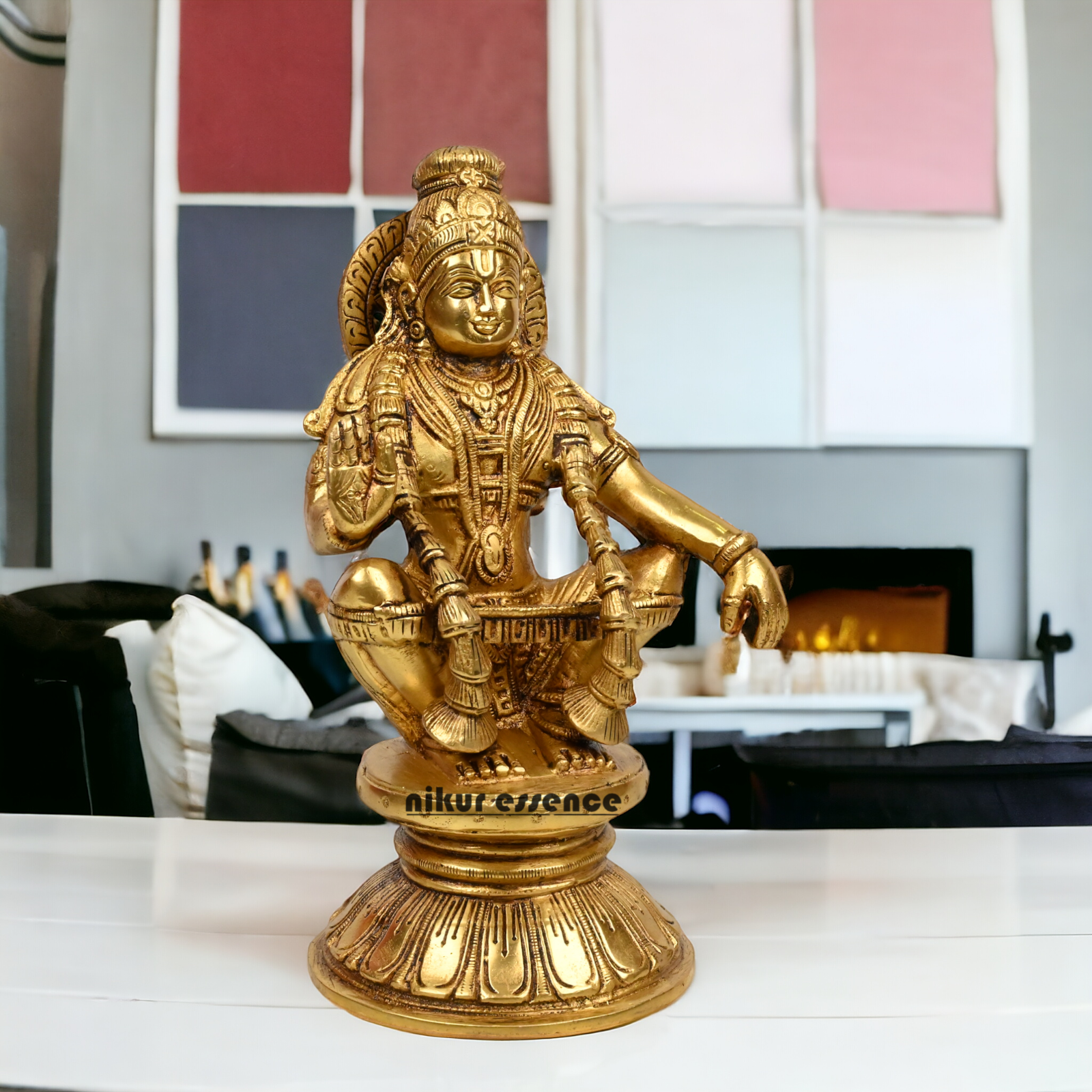 Pure Brass Ayyappan by Nikur Essence - 21.5 cm height Nikuressence