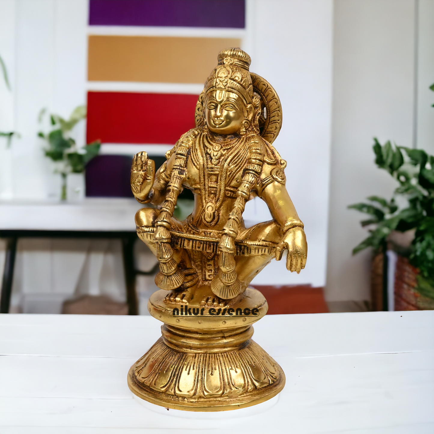 Pure Brass Ayyappan by Nikur Essence - 21.5 cm height Nikuressence