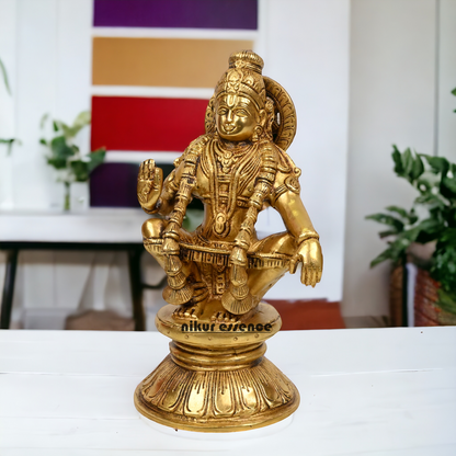 Pure Brass Ayyappan by Nikur Essence - 21.5 cm height Nikuressence