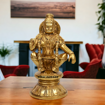 Pure Brass Ayyappan by Nikur Essence - 21.5 cm height Nikuressence