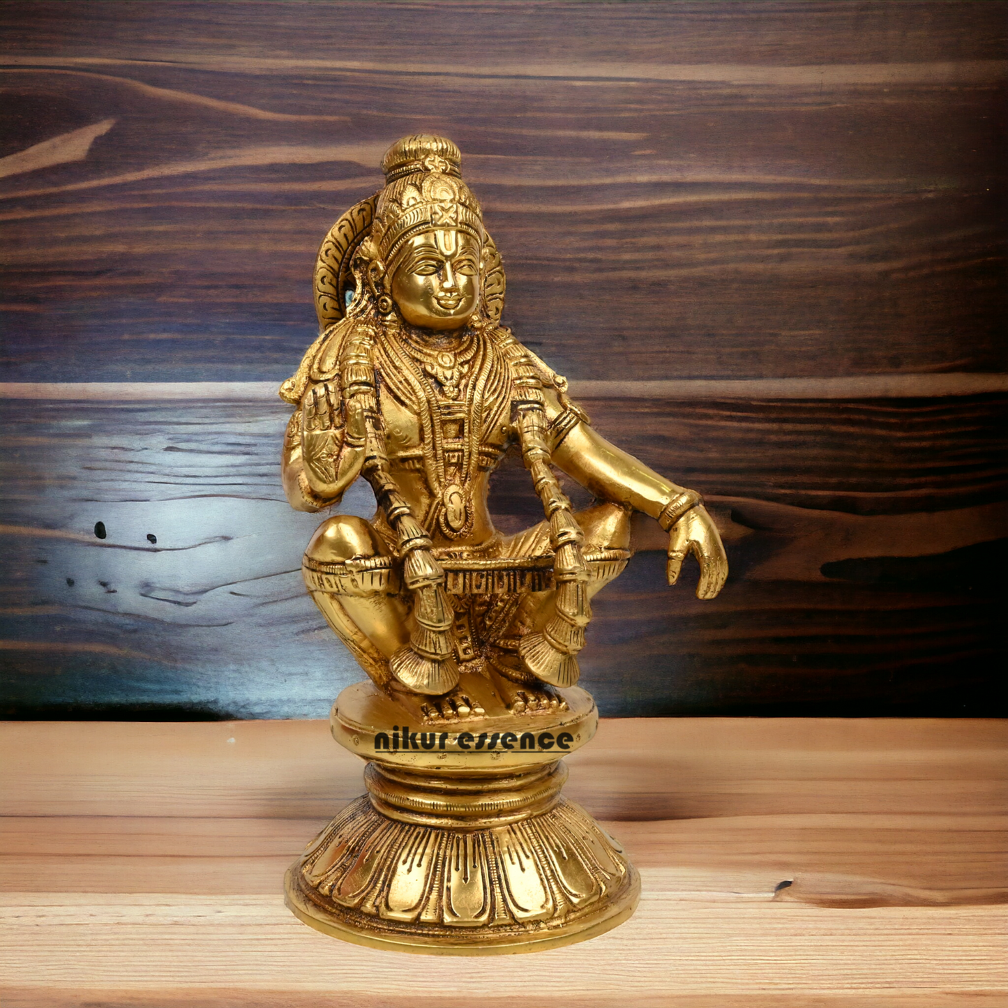 Pure Brass Ayyappan by Nikur Essence - 21.5 cm height Nikuressence