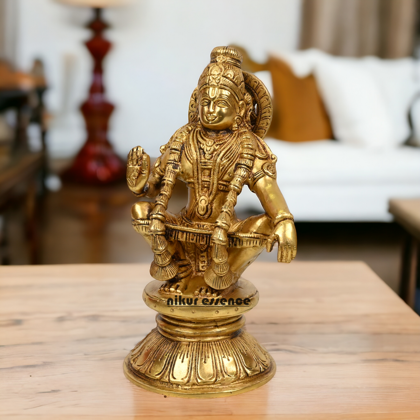 Pure Brass Ayyappan by Nikur Essence - 21.5 cm height Nikuressence