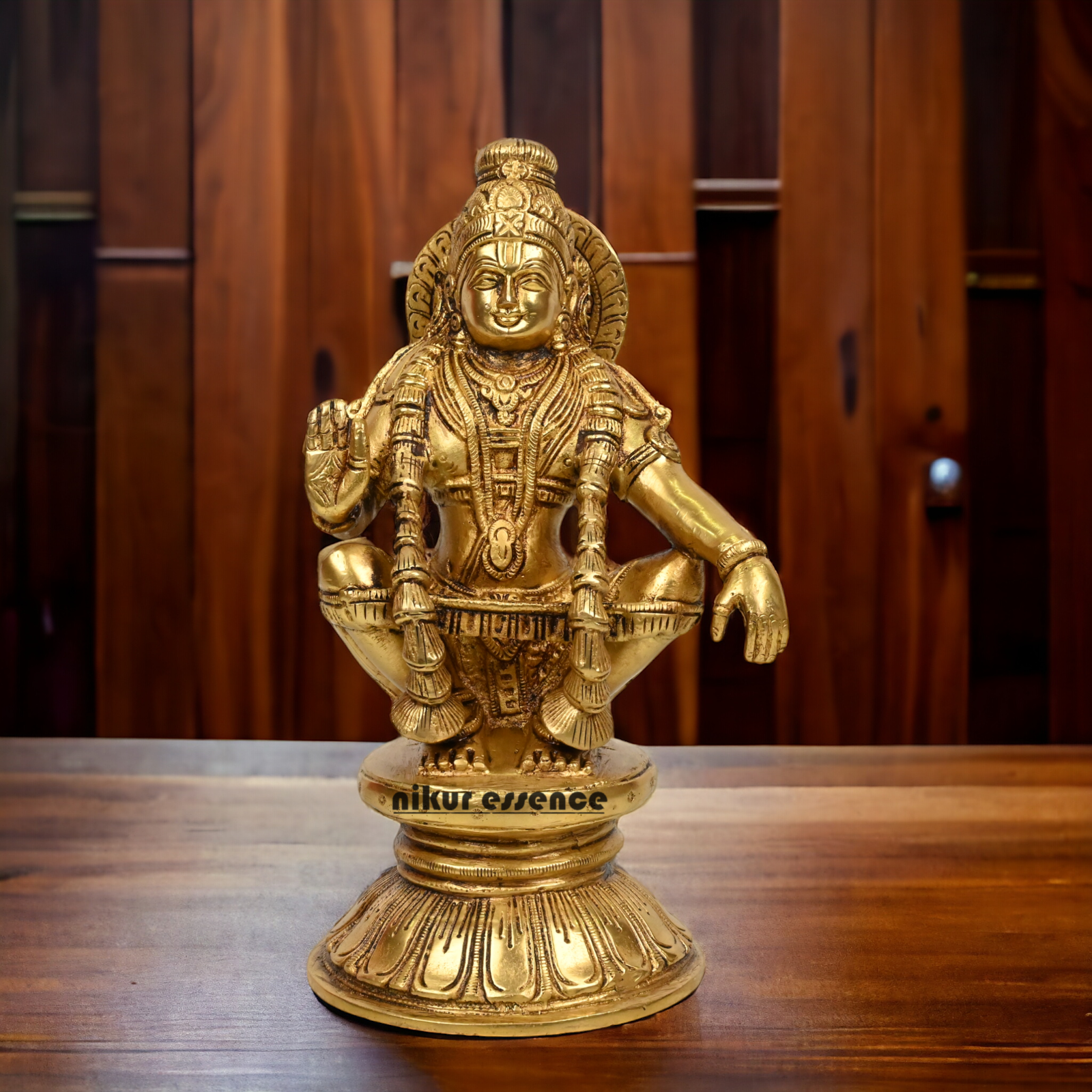 Pure Brass Ayyappan by Nikur Essence - 21.5 cm height Nikuressence