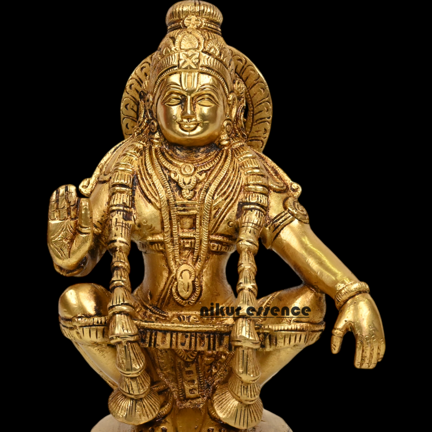 Pure Brass Ayyappan by Nikur Essence - 21.5 cm height Nikuressence