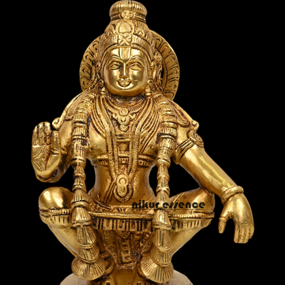 Pure Brass Ayyappan by Nikur Essence - 21.5 cm height Nikuressence
