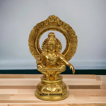 Pure Brass Ayyappan/Kartikeya meditation idol - 10 inch Nikuressence