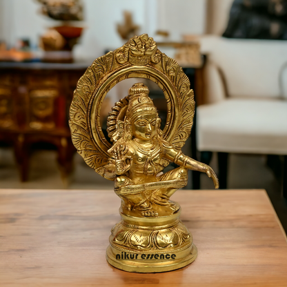 Pure Brass Ayyappan/Kartikeya meditation idol - 10 inch Nikuressence