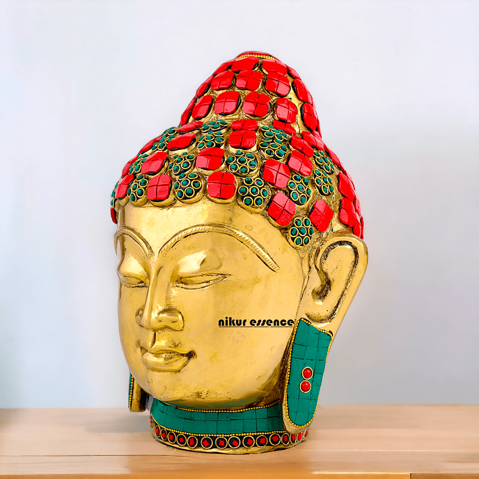 Online Brass Brass Buddha Face Idol – Handcrafted Sacred Figurine for Meditation, Home Décor, and Spiritual Inspiration Nikuressence