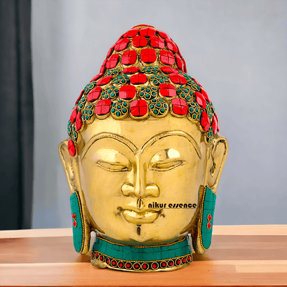 Online Brass Brass Buddha Face Idol – Handcrafted Sacred Figurine for Meditation, Home Décor, and Spiritual Inspiration Nikuressence