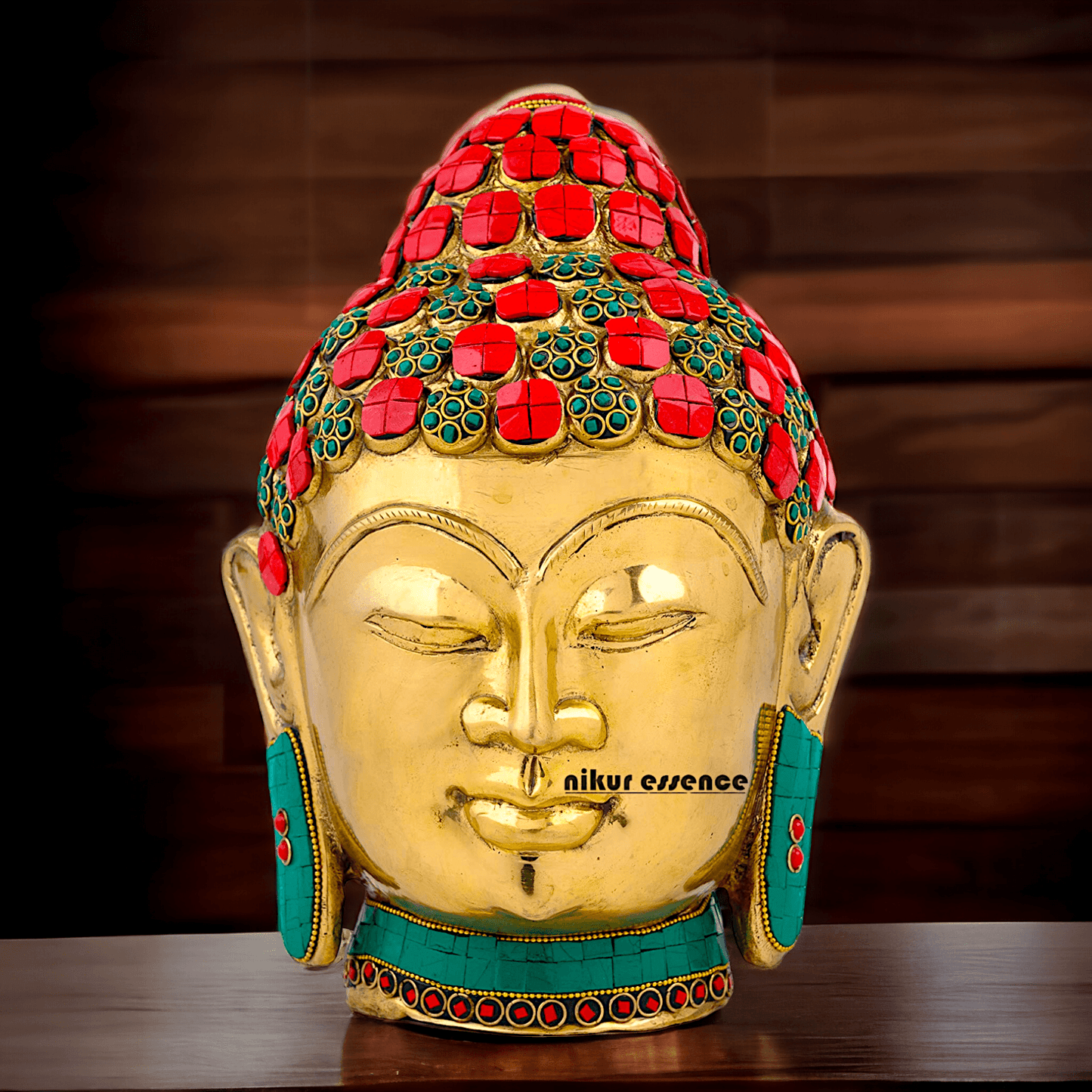 Online Brass Brass Buddha Face Idol – Handcrafted Sacred Figurine for Meditation, Home Décor, and Spiritual Inspiration Nikuressence