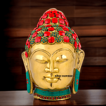 Online Brass Brass Buddha Face Idol – Handcrafted Sacred Figurine for Meditation, Home Décor, and Spiritual Inspiration Nikuressence