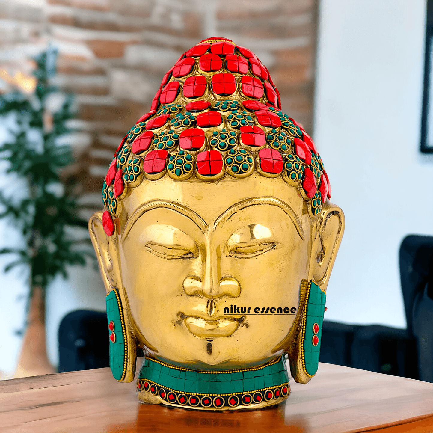 Online Brass Brass Buddha Face Idol – Handcrafted Sacred Figurine for Meditation, Home Décor, and Spiritual Inspiration Nikuressence