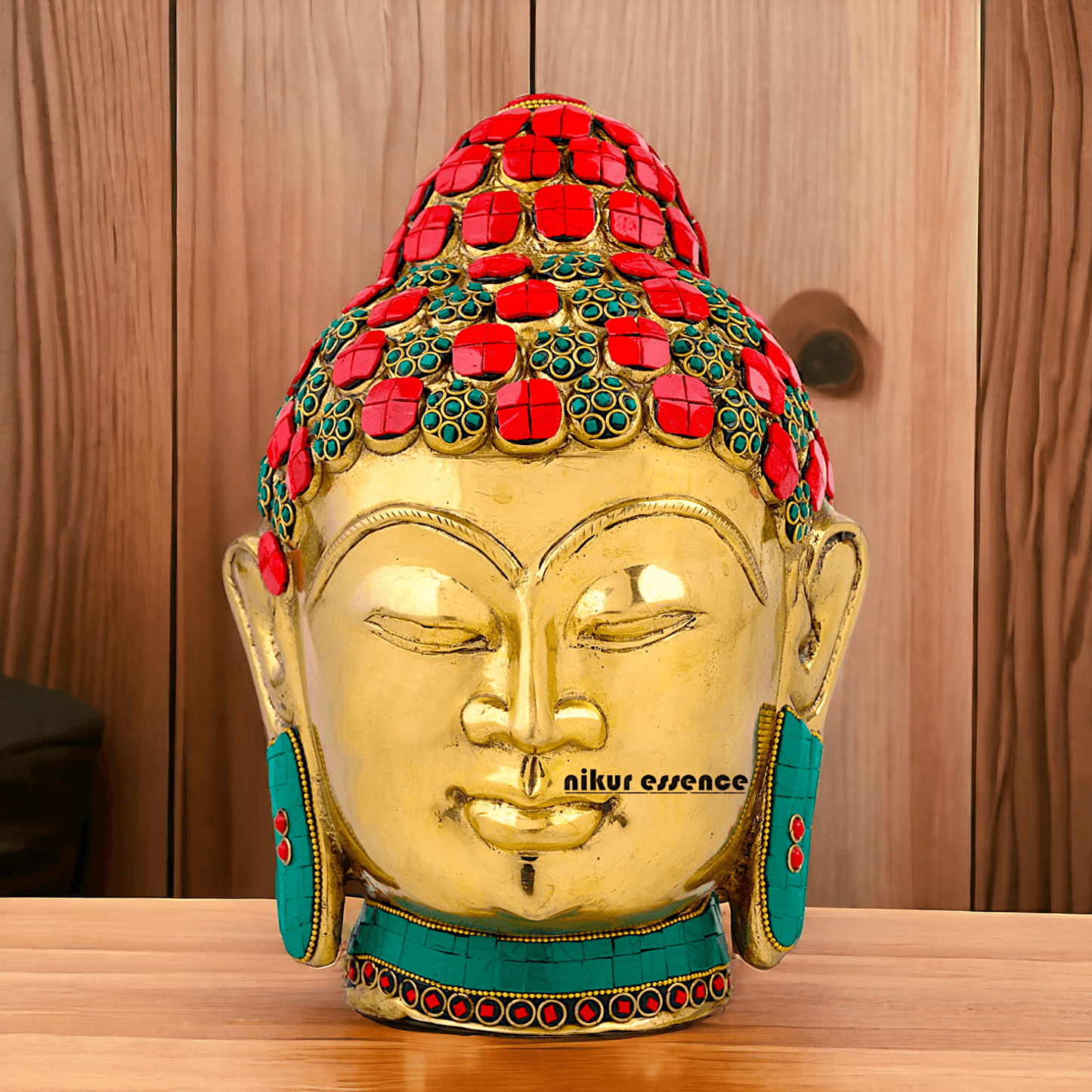 Online Brass Brass Buddha Face Idol – Handcrafted Sacred Figurine for Meditation, Home Décor, and Spiritual Inspiration Nikuressence