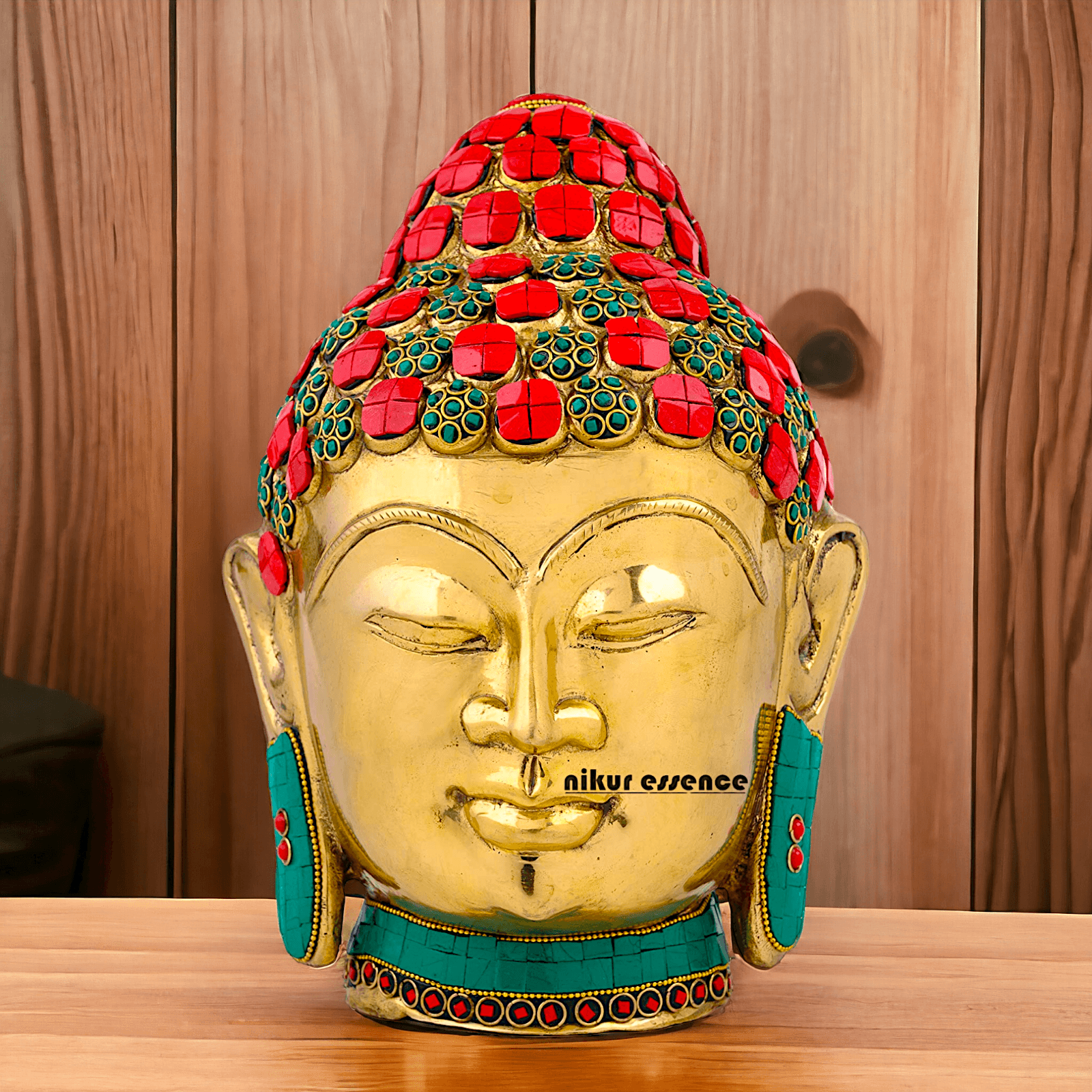 Online Brass Brass Buddha Face Idol – Handcrafted Sacred Figurine for Meditation, Home Décor, and Spiritual Inspiration Nikuressence
