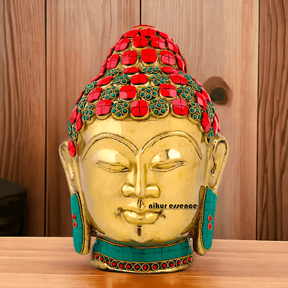Online Brass Brass Buddha Face Idol – Handcrafted Sacred Figurine for Meditation, Home Décor, and Spiritual Inspiration Nikuressence