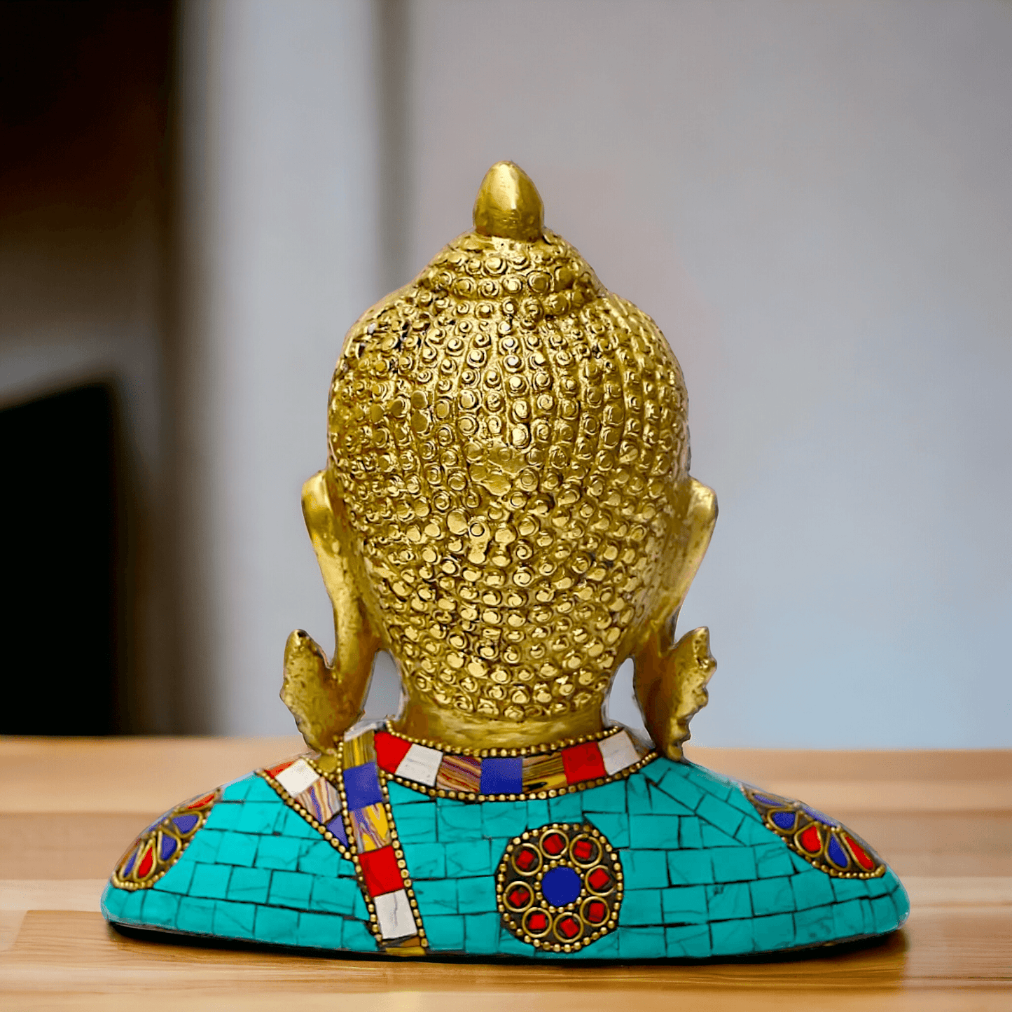 Buy online Brass Buddha Head Bust Statue – 16.5 cm High Nikuressence