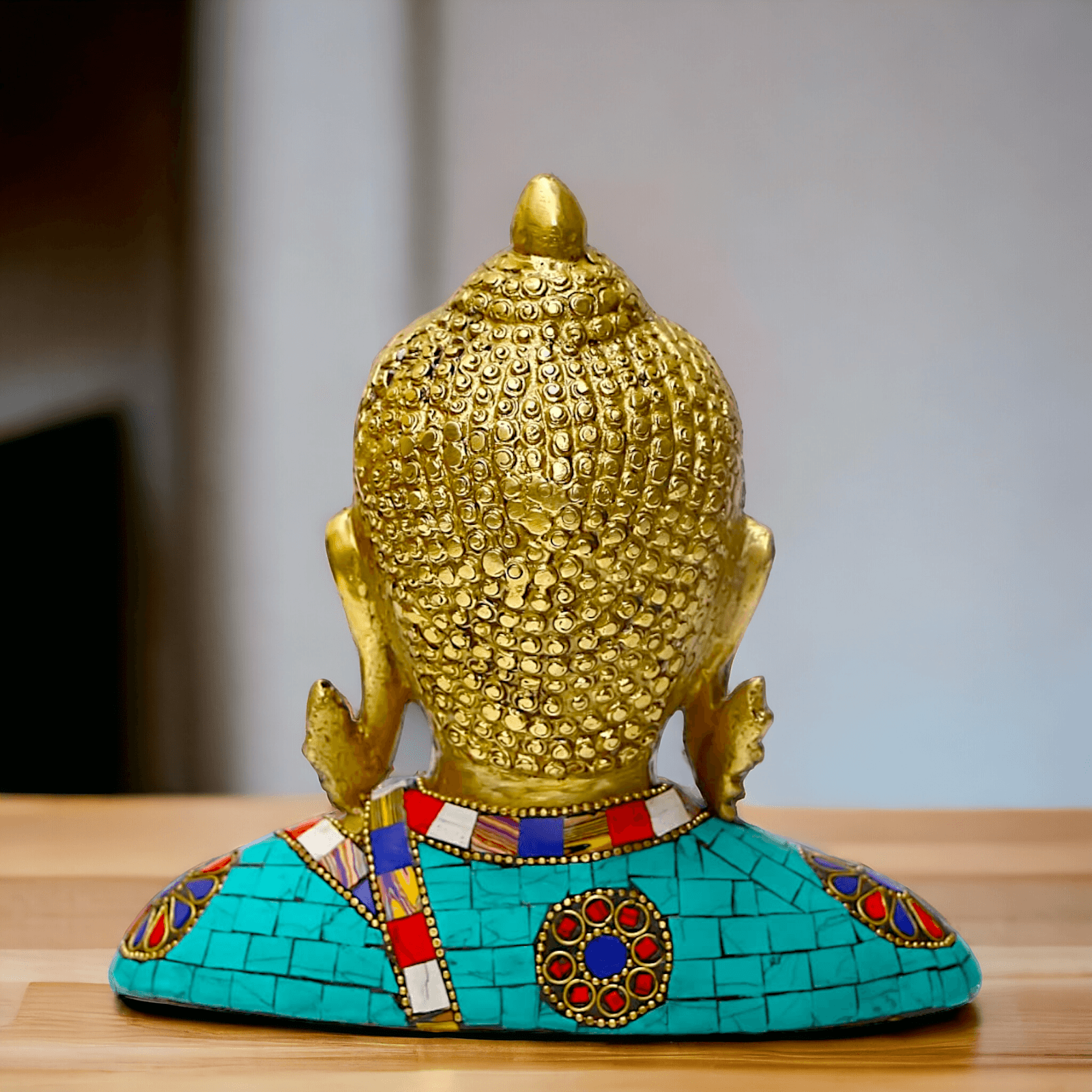 Buy online Brass Buddha Head Bust Statue – 16.5 cm High Nikuressence