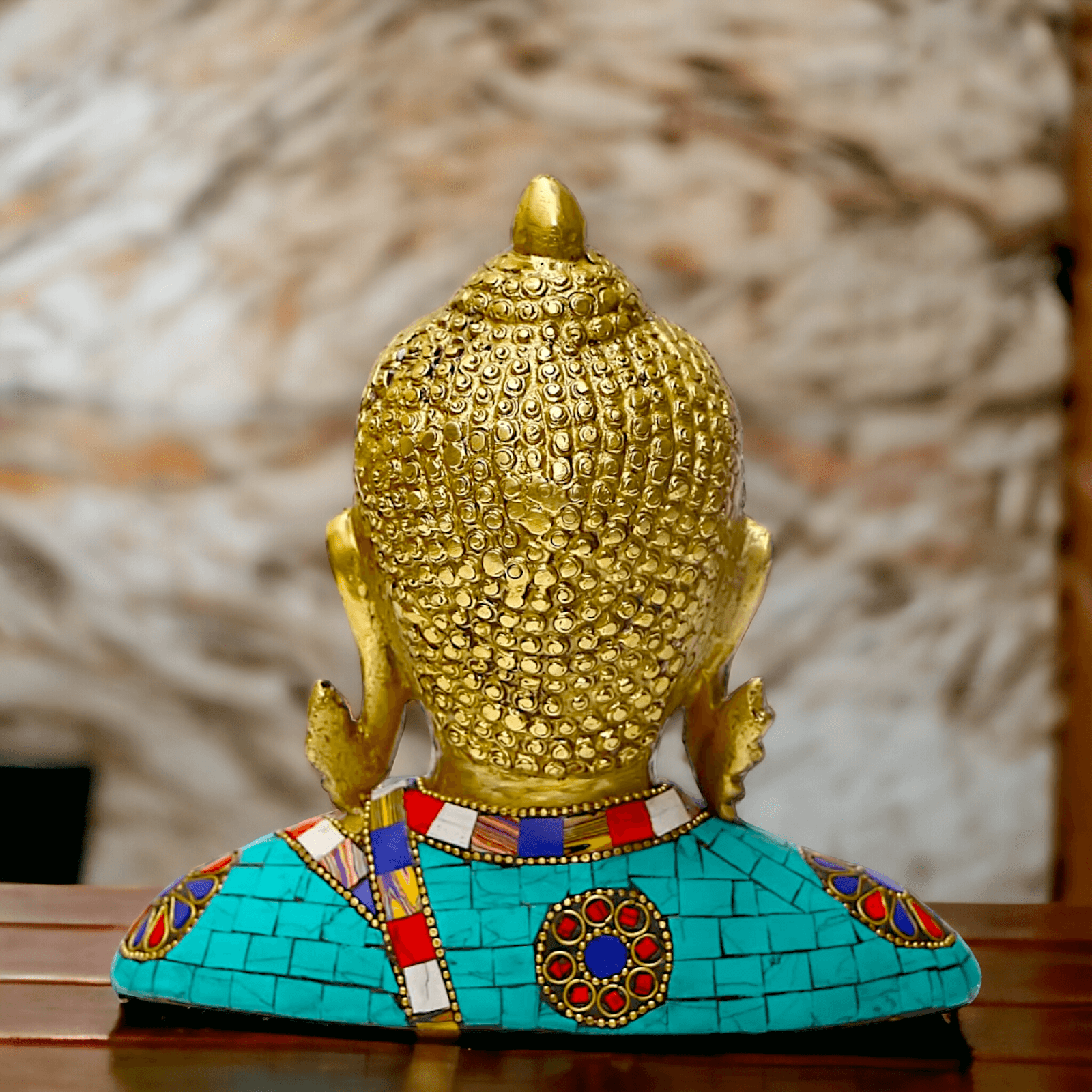 Buy online Brass Buddha Head Bust Statue – 16.5 cm High Nikuressence