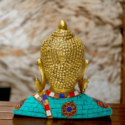 Buy online Brass Buddha Head Bust Statue – 16.5 cm High Nikuressence