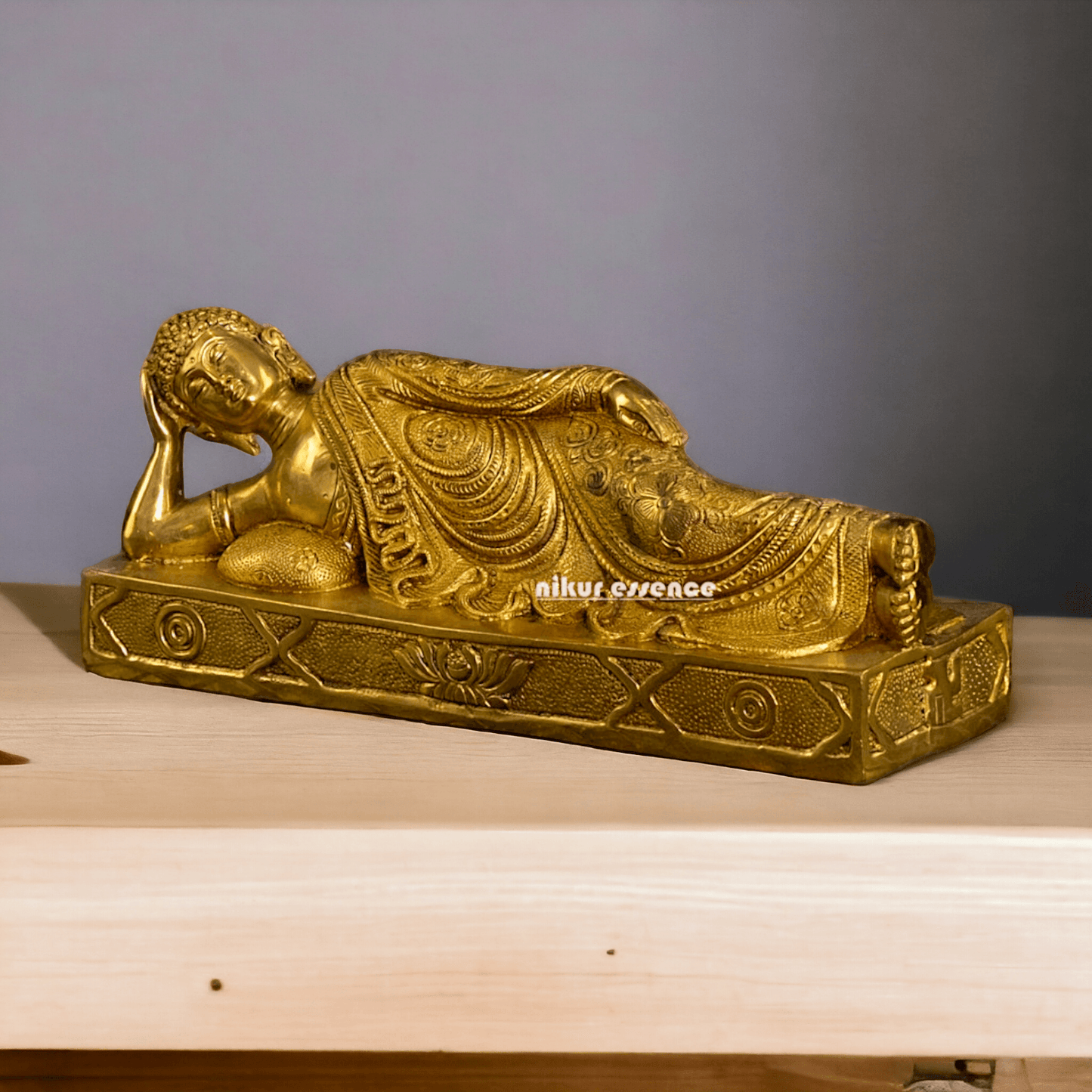 Brass Buddha Parinirvana Statue Nikuressence